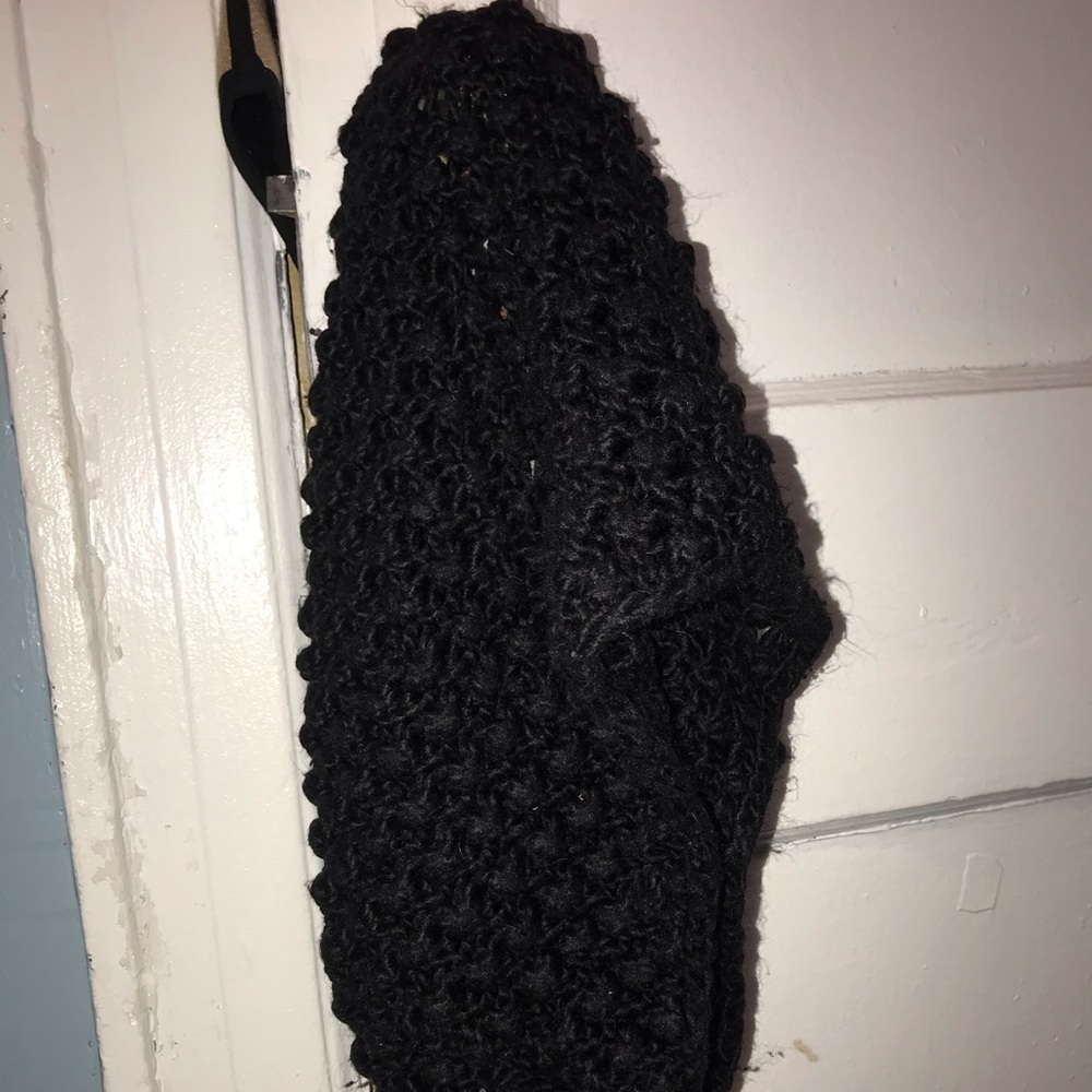 Black cowl neck scarf